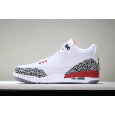 Nike "Katrina" Muške Air Jordan 3 Bijele Sive Crne Crvene | U6NFB4TT