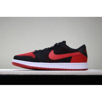 Nike Low Flyknit "Banned" Muške Air Jordan 1 Crne Crvene | 5XF5RPWB