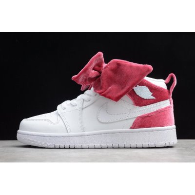 Nike Mid Bow Ženske Air Jordan 1 Crne Crvene | 2E9M9J5B