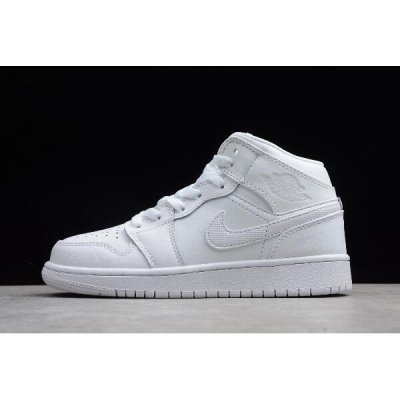 Nike Mid GS Ženske Air Jordan 1 Bijele Platine | IU048EUT