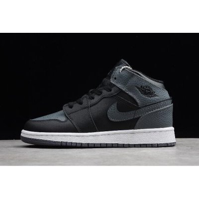 Nike Mid GS Ženske Air Jordan 1 Crne Tamno Sive | R8RZXTX9