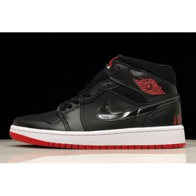 Nike Mid Premium "Bred" Muške Air Jordan 1 Crvene Crne | 440WKULD