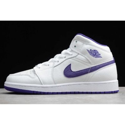 Nike Retro High Gg "White Court Purple" Ženske Air Jordan 1 Bijele Ljubičaste | WGP97MHO