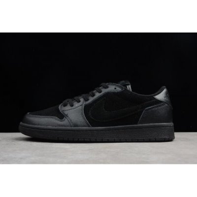 Nike Retro Low OG Premium "Triple Black" Muške Air Jordan 1 Crne | UI83DUQR