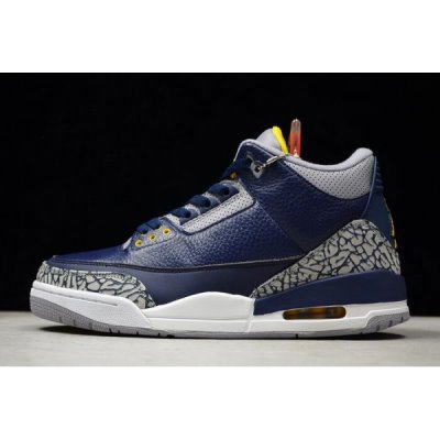 Nike Retro "Michigan" Muške Air Jordan 3 Tamnoplave | VF9TKUVC