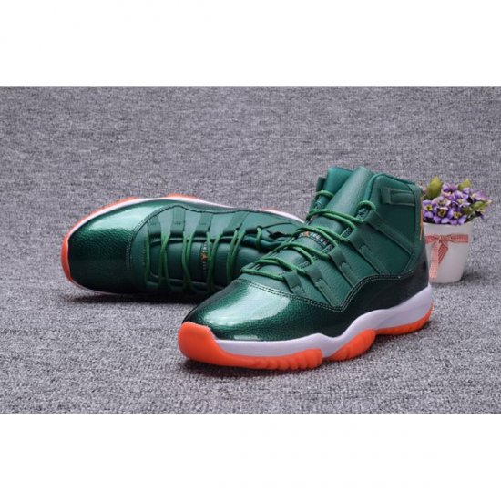 Nike Andre Johnson Miami Hurricanes PE Muške Air Jordan 11 Tamno Zelene | J606ABCR