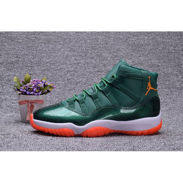 Nike Andre Johnson Miami Hurricanes PE Muške Air Jordan 11 Tamno Zelene | J606ABCR