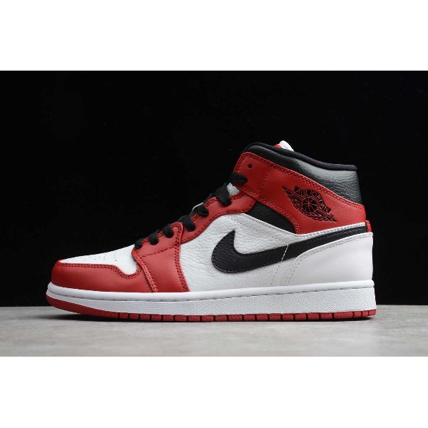 Nike Mid Muške Air Jordan 1 Bijele Crvene Crne | Y7RYTGZF