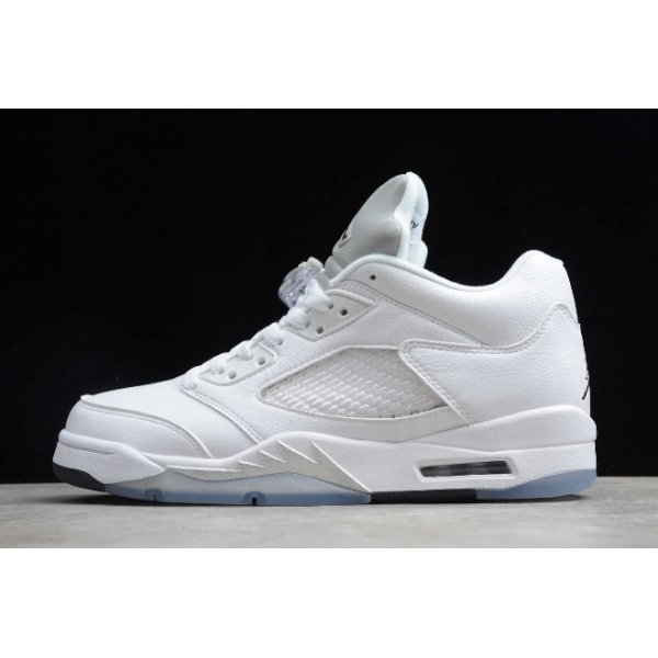 Nike Retro Low Muške Air Jordan 5 Bijele Sive Crne | C13X44RT