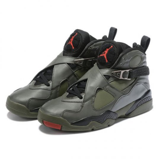 Nike Sequoia/Black-wolf Muške Air Jordan 8 Crne Sive Narančaste | 3IEX9EIF