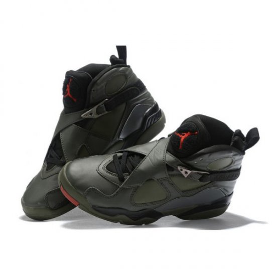 Nike Sequoia/Black-wolf Muške Air Jordan 8 Crne Sive Narančaste | 3IEX9EIF