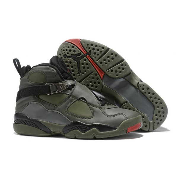 Nike Sequoia/Black-wolf Muške Air Jordan 8 Crne Sive Narančaste | 3IEX9EIF